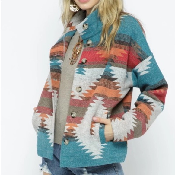Vici Blue B Aztec Western Jacket 